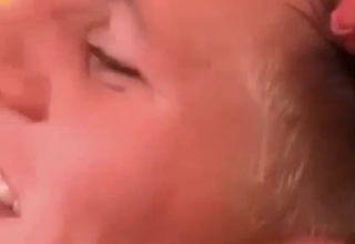 Blonde sucking on it like crazy
